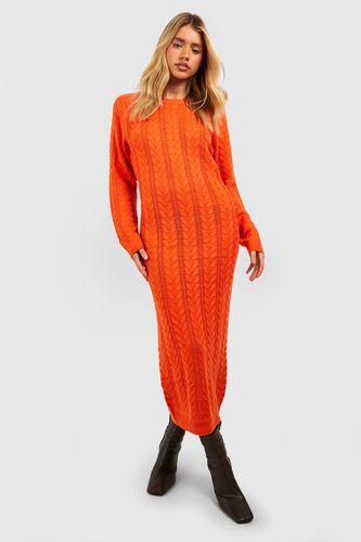Womens Cable Knit Midi Dress - - M - boohoo - Modalova