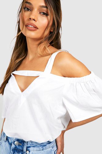 Womens Cold Shoulder Cut Out Detail Woven Top - - 8 - boohoo - Modalova