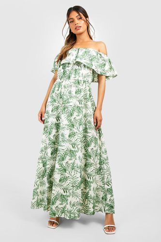 Womens Bardot Palm Print Maxi Dress - - 10 - boohoo - Modalova