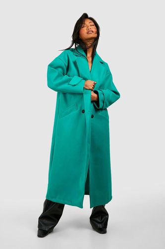 Womens Wool Look Longline Coat - - 12 - boohoo - Modalova