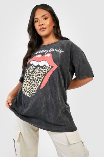Womens Plus Leopard The Rolling Stones Band T-shirt - - 26 - boohoo - Modalova