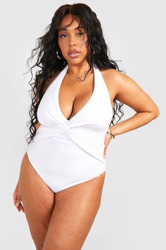 Womens Plus Twist Front Tummy Control Swimsuit - - 16 - boohoo - Modalova