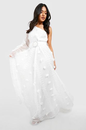 Womens Petite Textured Dobby Asymmetric Maxi Dress - - 8 - boohoo - Modalova