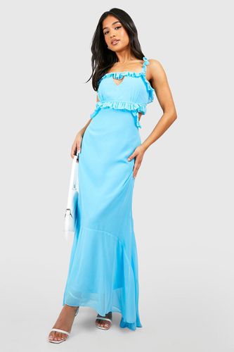 Womens Petite Chiffon Ruffle Detail Maxi Dress - - 10 - boohoo - Modalova