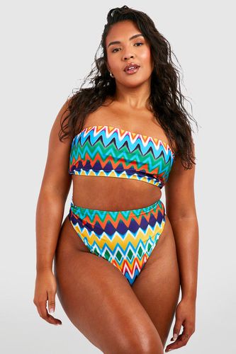 Womens Plus Aztec Bandeau Bikini - - 16 - boohoo - Modalova