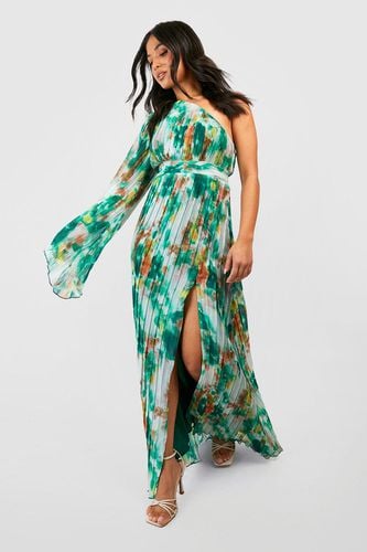 Womens Petite Extreme Sleeve Asymetric Floral Maxi Dress - - 10 - boohoo - Modalova