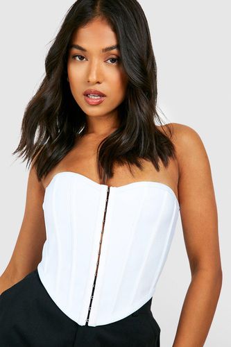 Womens Petite Bandage Hook And Eye Bandeau Corset Top - - 6 - boohoo - Modalova