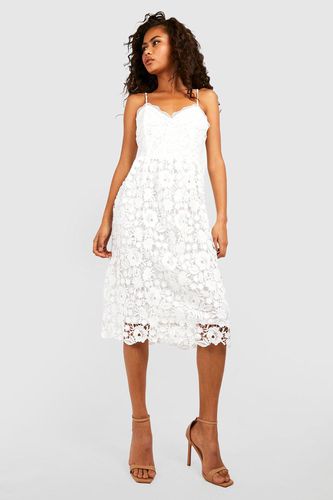 Womens Strappy Crochet Lace Skater Midi Dress - - 10 - boohoo - Modalova