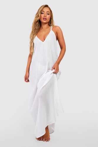 Womens Pearl Stone Strap Cheesecloth Maxi Beach Dress - - L - boohoo - Modalova
