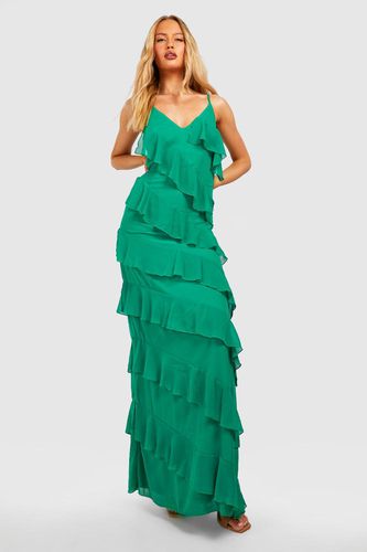Womens Tall Chiffon Ruffle Detail Maxi Dress - - 10 - boohoo - Modalova