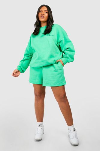 Womens Plus Dsgn Studio Text Print Oversized Sweatshirt Short Tracksuit - - 22 - boohoo - Modalova