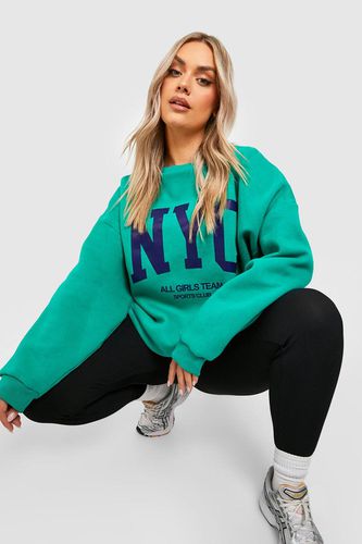 Womens Plus Nyc Varsity Oversized Sweatshirt - - 20 - boohoo - Modalova