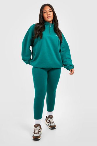 Womens Plus Oversized Dsgn Half Zip Sweatshirt And Legging Set - - 16 - boohoo - Modalova