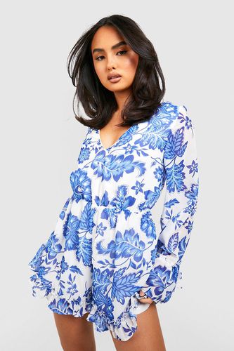 Womens Printed Floral Playsuit - - 8 - boohoo - Modalova