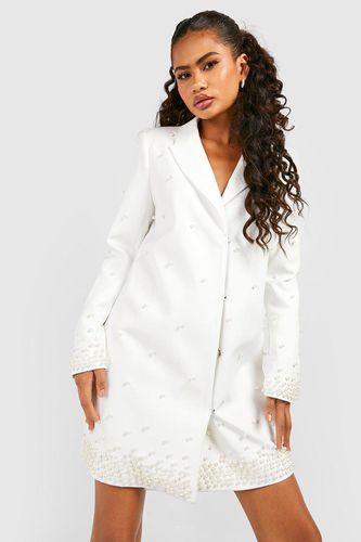 Womens Pearl Detail Blazer Dress - - 14 - boohoo - Modalova