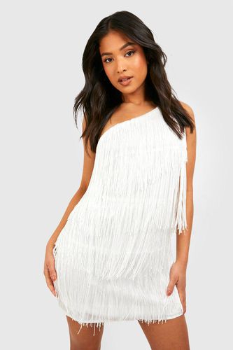 Womens Petite Fringe Tassel One Shoulder Mini Dress - - 12 - boohoo - Modalova