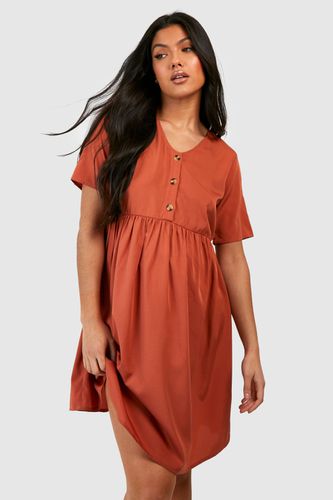 Womens Maternity Button Down Smock Dress - - 14 - boohoo - Modalova