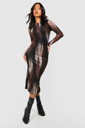 Womens Petite Mesh Long Sleeve Midaxi Dress - - 6 - boohoo - Modalova