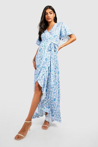 Womens Maternity Floral Ruffle Hem Maxi Dress - - 14 - boohoo - Modalova