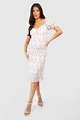 Womens Maternity Ditsy Shirred Midi Dress - - 10 - boohoo - Modalova