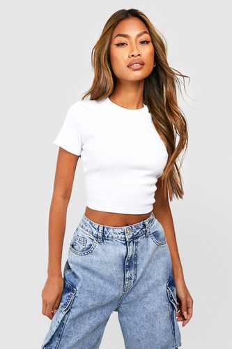 Womens Rib Open Back Crop Top - - 10 - boohoo - Modalova