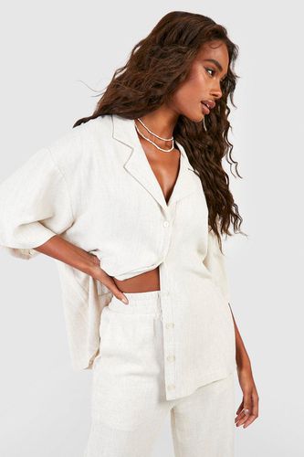Womens Linen Mix Relaxed Fit Short Sleeved Shirt - - 12 - boohoo - Modalova