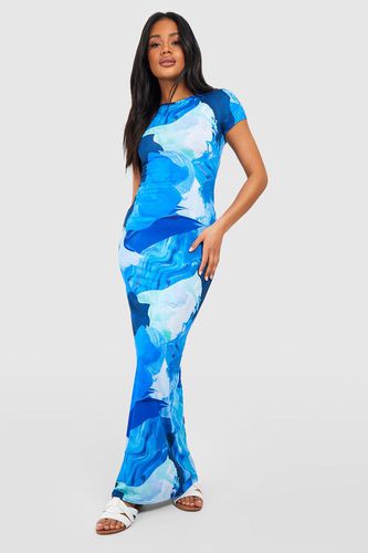 Womens Abstract Cap Sleeve Maxi Dress - - 10 - boohoo - Modalova