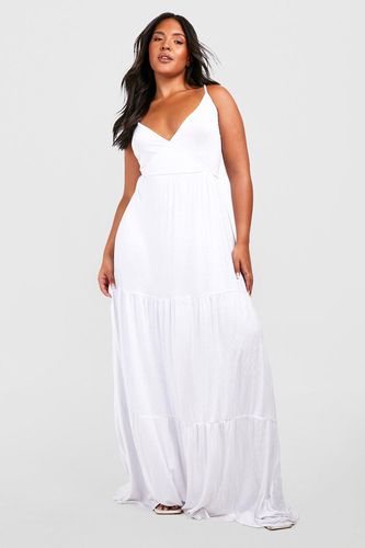 Womens Plus Jersey Strappy Tiered Maxi Dress - - 24 - boohoo - Modalova