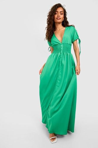 Womens Shirred Waist Maxi Dress - - 10 - boohoo - Modalova