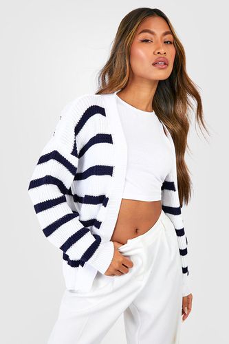 Womens Edge To Edge Stripe Cardigan - - XL - boohoo - Modalova