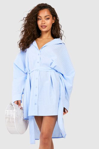 Womens Stripe Oversized Shirt Dress - - 16 - boohoo - Modalova