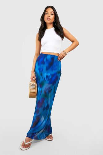 Womens Petite Blurred Floral Sheer Maxi Skirt - - 16 - boohoo - Modalova