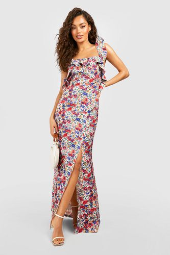 Womens Floral Ruffle Maxi Dress - - 18 - boohoo - Modalova