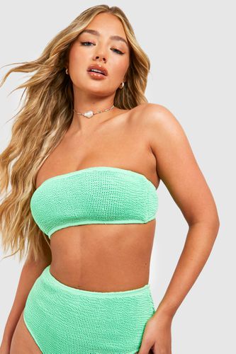 Womens Premium Crinkle Bandeau Tube Bikini Top - - 8 - boohoo - Modalova