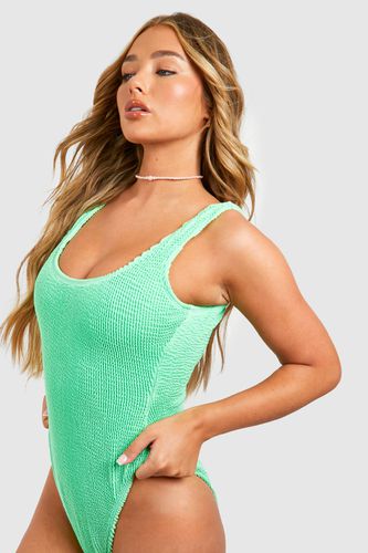 Womens Premium Crinkle Square Neck Swimsuit - - 12 - boohoo - Modalova