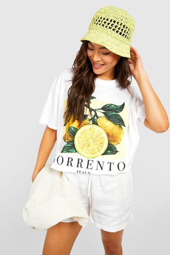 Womens Sorrento Lemon Oversized T-shirt - - L - boohoo - Modalova