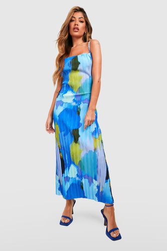 Womens Abstract Plisse Midaxi Dress - - 10 - boohoo - Modalova