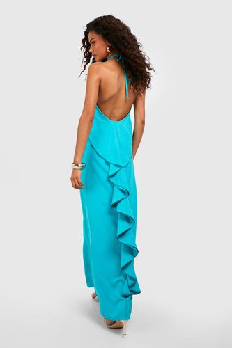 Womens Cheesecloth Textured Low Back Ruffle Tiered Maxi Dress - - 8 - boohoo - Modalova