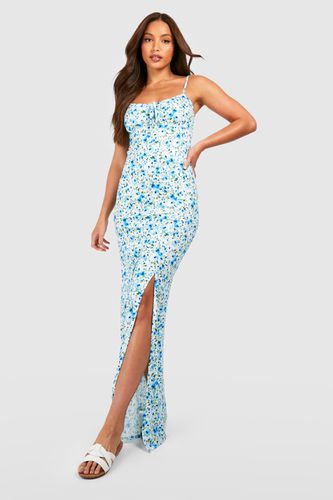 Womens Tall Floral Tie Front Split Side Maxi Dress - - 6 - boohoo - Modalova