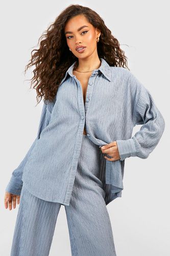 Womens Crinkle Relaxed Fit Shirt - - 16 - boohoo - Modalova