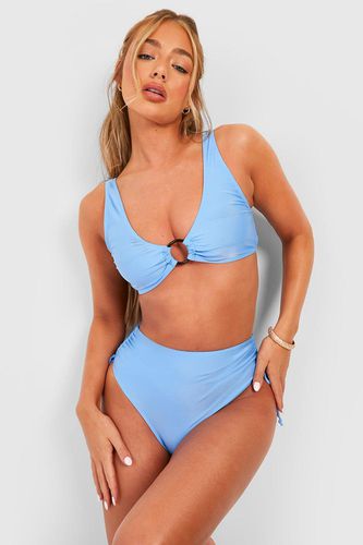 Womens Tummy Control O-ring Ruched Bikini Set - - 16 - boohoo - Modalova