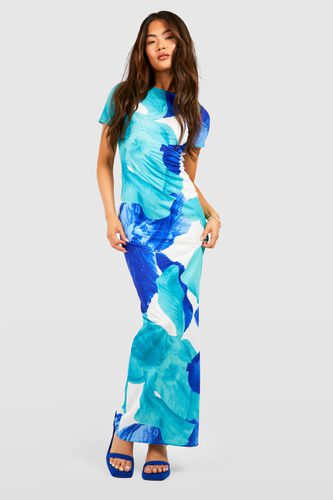 Womens Abstract Short Sleeve Maxi Dress - - 12 - boohoo - Modalova