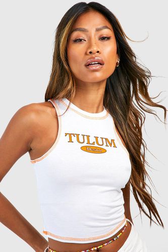 Womens Tulum Contrast Seam Racer Vest - - 14 - boohoo - Modalova