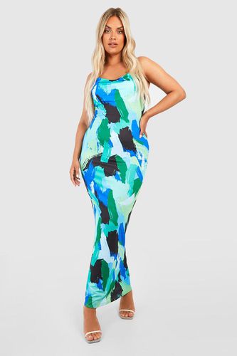 Womens Plus Abstract Print Cowl Neck Maxi Dress - - 22 - boohoo - Modalova