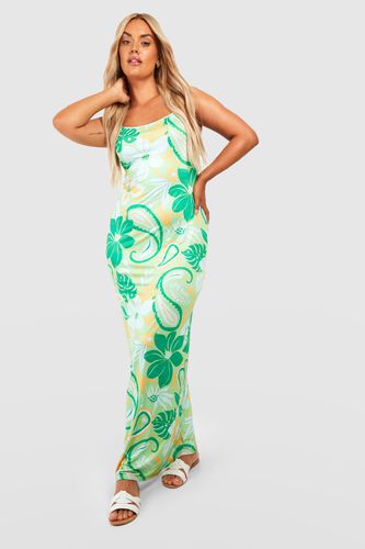 Womens Plus Jersey Floral Print Maxi Dress - - 18 - boohoo - Modalova