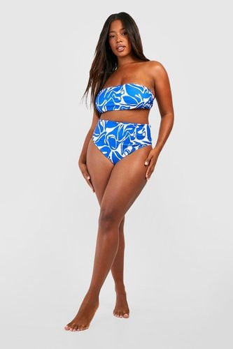 Womens Plus Abstract Printed Bandeau Bikini Set - - 18 - boohoo - Modalova