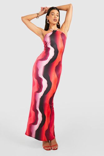 Womens Tall Blurred Stripe Halter Maxi Dress - - 10 - boohoo - Modalova