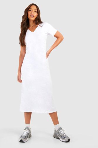 Womens Tall V Neck Cotton T-shirt Midaxi Dress - - 10 - boohoo - Modalova
