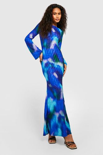 Womens Textured Blurred Abstract Maxi Dress - - 14 - boohoo - Modalova