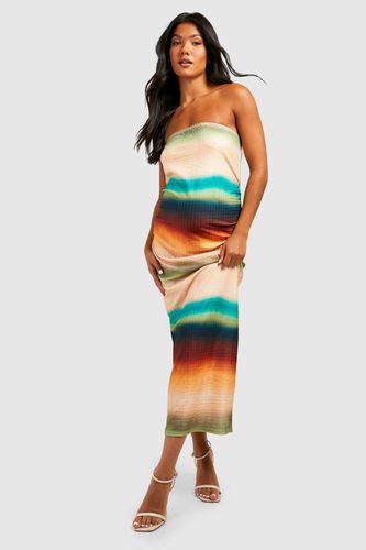 Womens Maternity Textured Bandeau Abstract Print Midaxi Dress - - 16 - boohoo - Modalova
